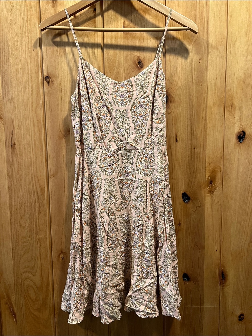Vintage Old Navy Light Pink Paisley Spaghetti Strap Mini Dress - Women’s Small